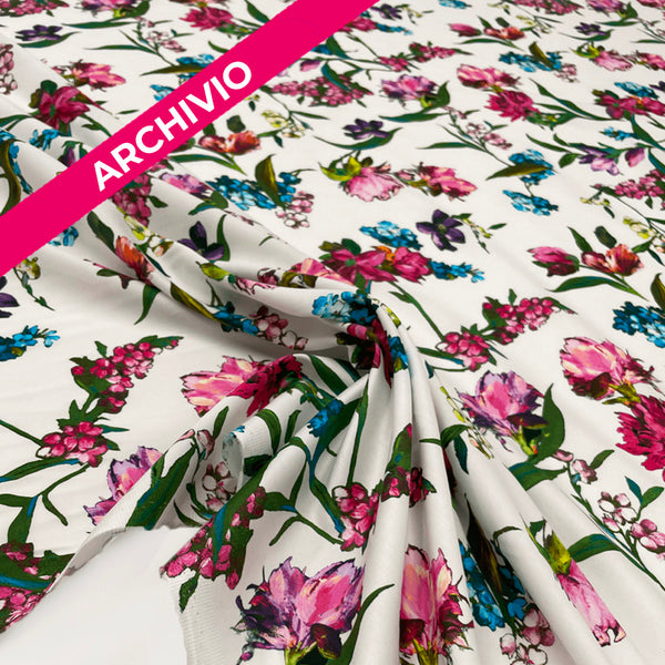 Archivio - Tissu Remisé Satin, coton - Floral, Chupito