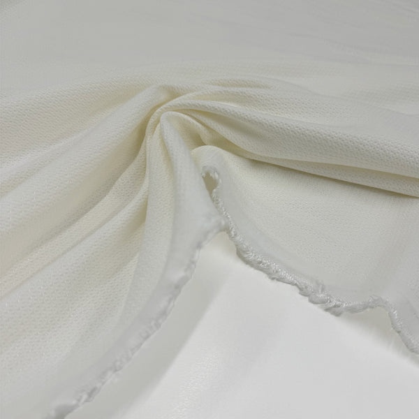 Tissu Piqué Stretch, Coton Viscose - Blanc, Gio