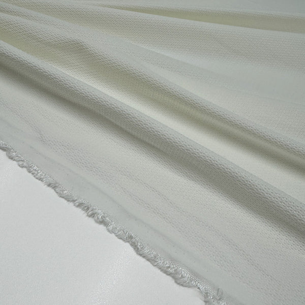 Tissu Piqué Stretch, Coton Viscose - Blanc, Gio