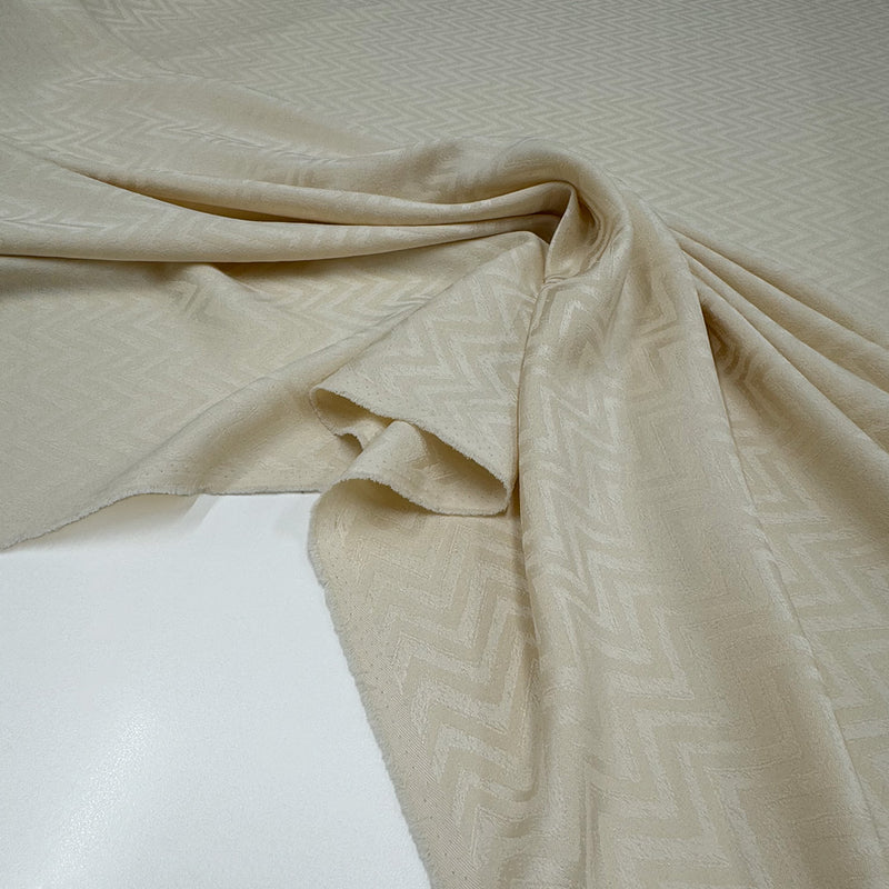 Tissu Crêpe Jacquard, Viscose - Géométrique Nude, Vilma