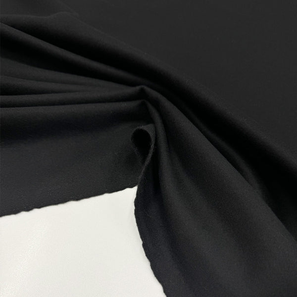 Tissu Manteau, Drap de Laine - Noir, Mulina