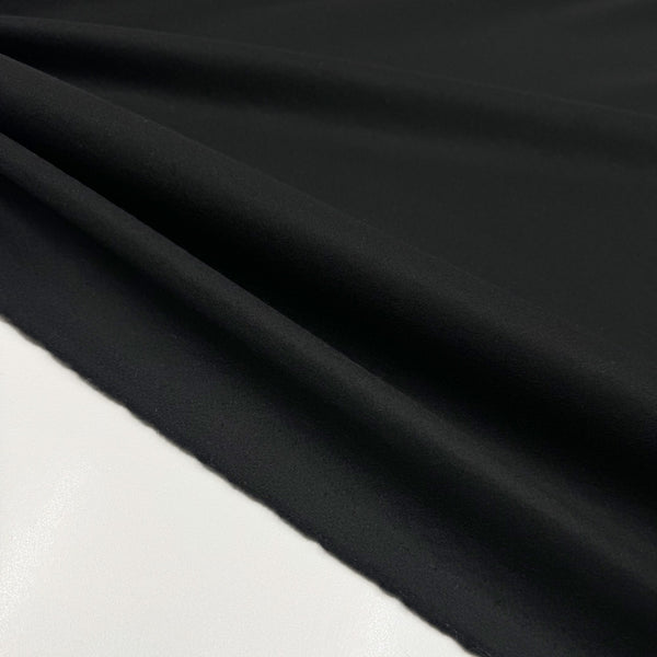 Tissu Manteau, Drap de Laine - Noir, Mulina