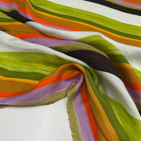 Tissu lin rayonne - Rayé, Vibraia