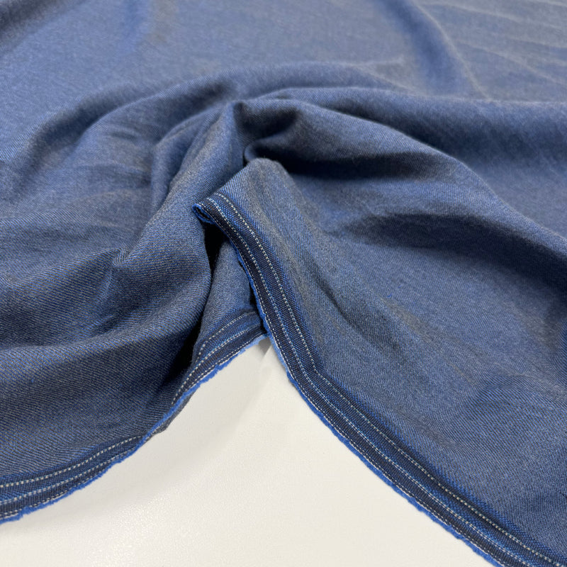 Tissu Tailleur, Lin Viscose - Bleu, Abisso