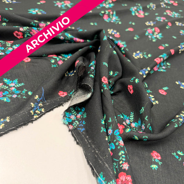 Archivio - Tissu Remisé, Viscose - Noir Floral