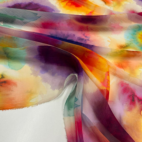 Tissu Mousseline Crinkle, Polyester - Abstrait, Colorissa