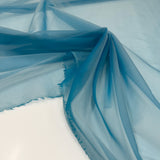 Tissu Organza, Soie - Bleu canard, Quarzo