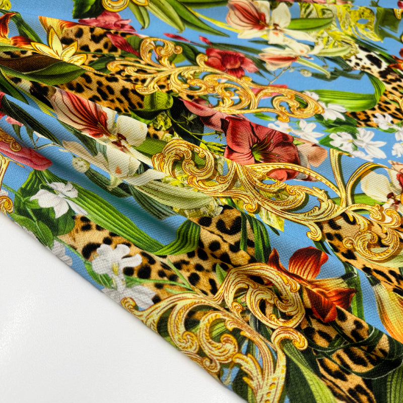 Tissu Sweat, Piqué Coton - Animalier Baroque, Donatella