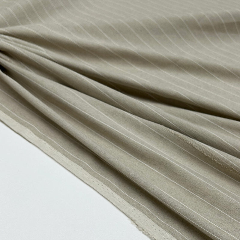 Imperfetto - Tissu Lin Viscose - Rayé, Natura