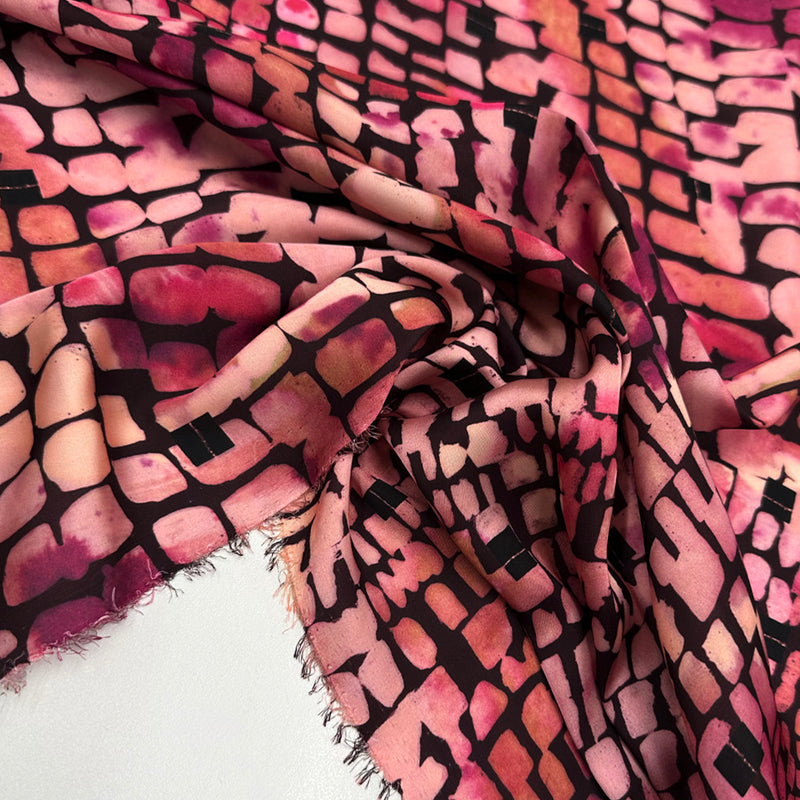Tissu Satin, Polyester - Géométrique, Screzia