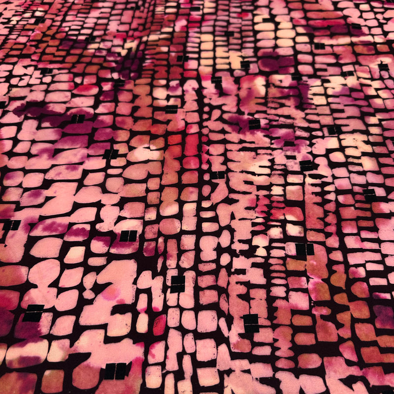 Tissu Satin, Polyester - Géométrique, Screzia