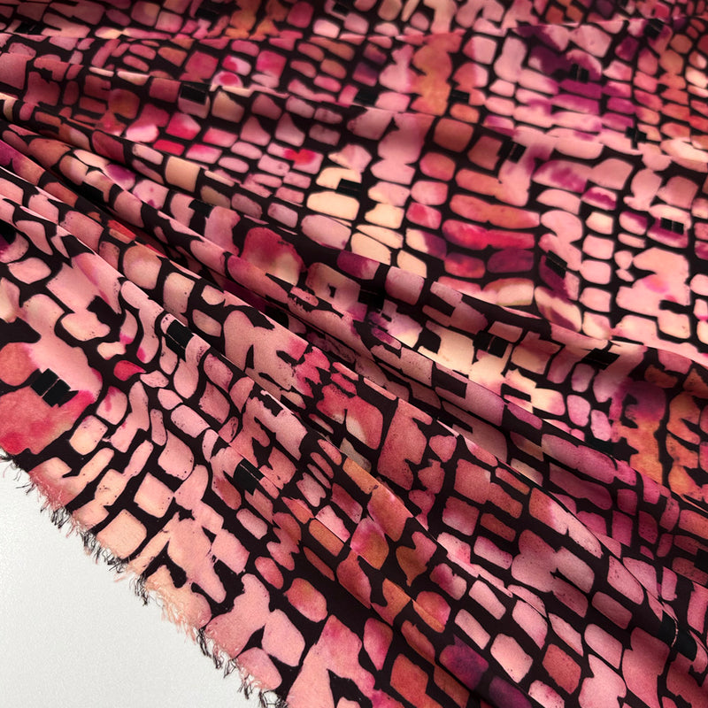 Tissu Satin, Polyester - Géométrique, Screzia