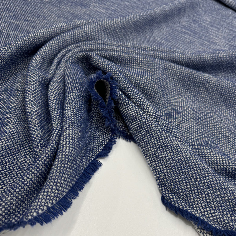 Tissu Tweed, Coton - Bleu, Miraggio