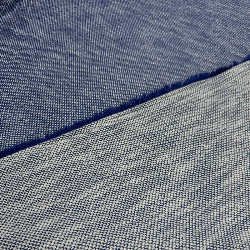 Tissu Tweed, Coton - Bleu, Miraggio