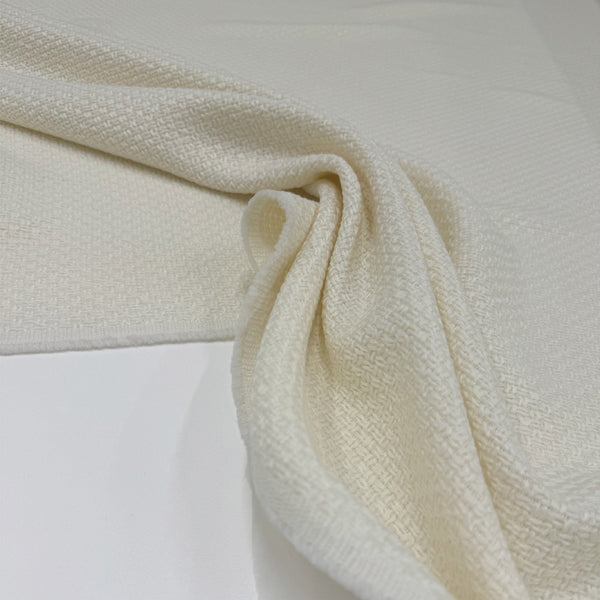 Tissu Tweed, Laine - Blanc naturel, Michela