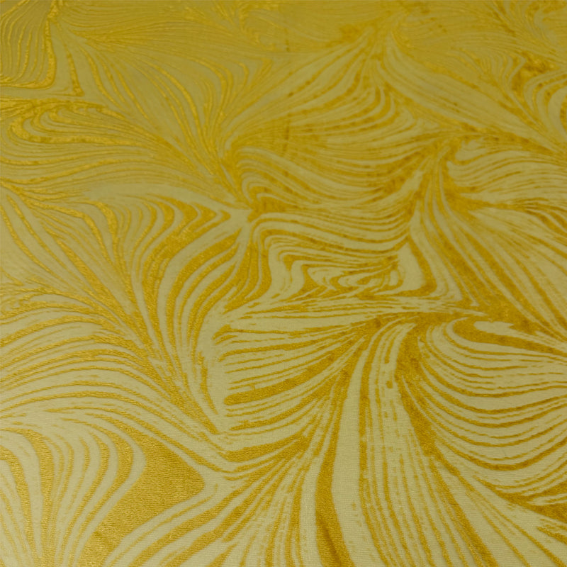 Tissu Velours Dévoré, Viscose Stretch - Abstrait Jaune, Sorbetto