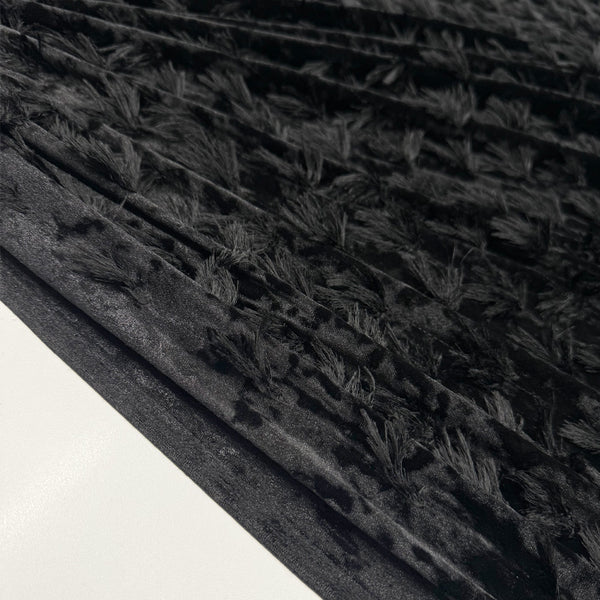 Tissu Velours Stretch - Noir Plume, Angioletto